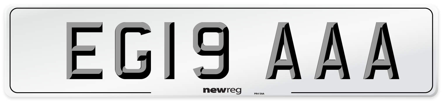 EG19 AAA Number Plate from New Reg